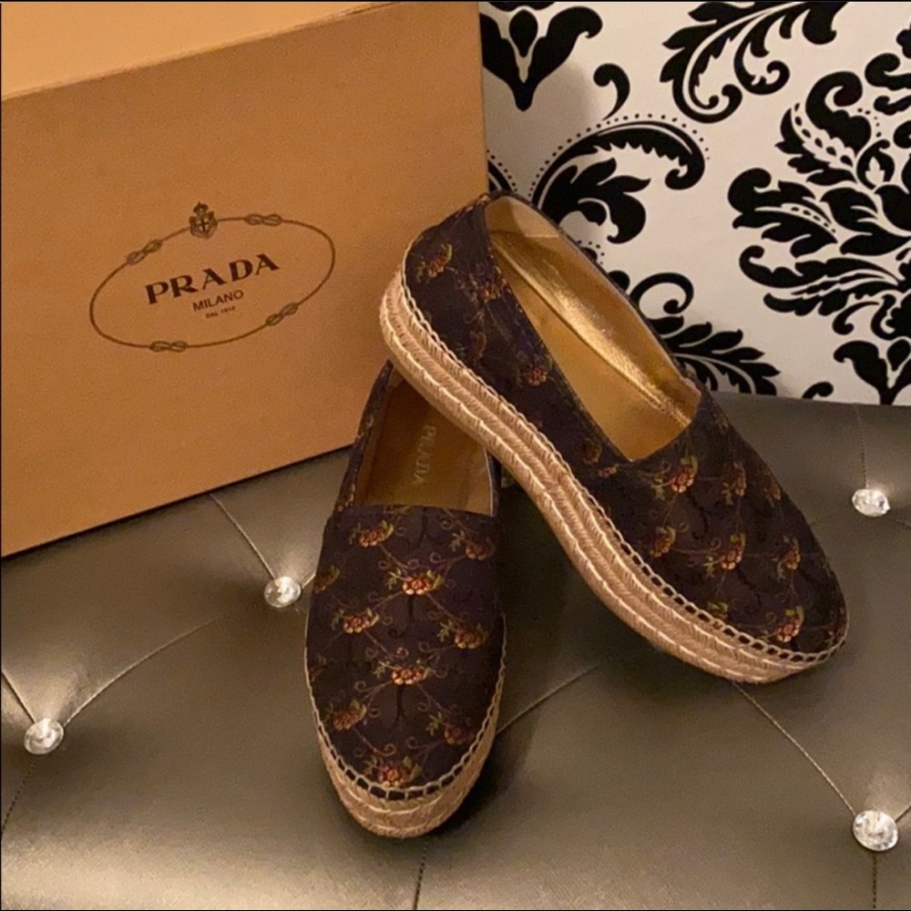 COPY - Prada Green Platform Espadrilles Flats FIRM PRICE